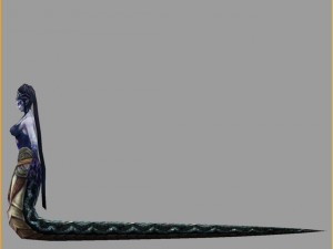 low poly 3d monster - black wind snake girl 3D Модель