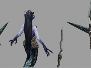 low poly 3d monster - black wind snake girl 3D Модель