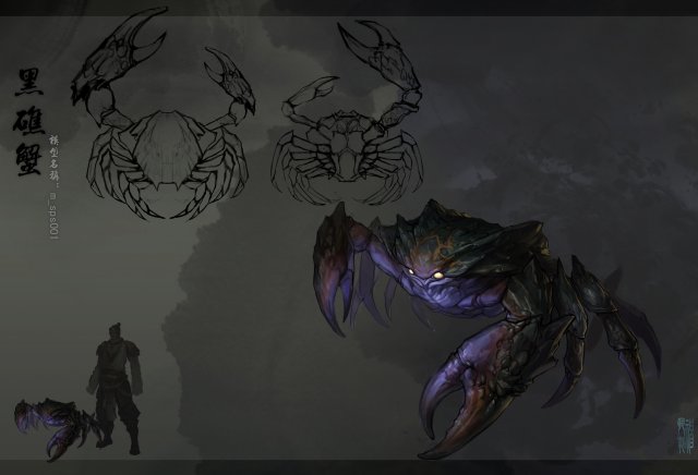 low poly 3d monster - black reef crab 3D 모델 .c4d .max .obj .3ds .fbx .stl .blend 