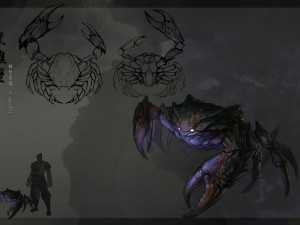 low poly 3d monster - black reef crab Modelo 3D