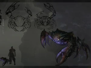 düşük poli 3d canavar - siyah resif yengeci 3D Model