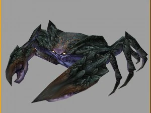 low poly 3d monster - black reef crab 3D Model