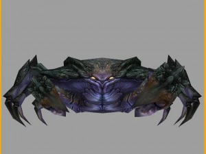 low poly 3d monster - black reef crab 3D Model