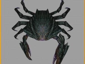 low poly 3d monster - black reef crab 3D Model