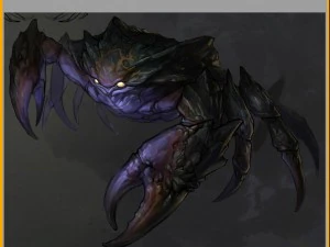 low poly 3d monster - black reef crab 3D Model