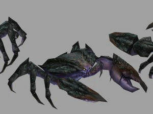 low poly 3d monster - black reef crab 3D Model