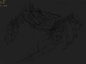 low poly 3d monster - black reef crab 3D Model