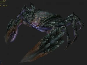 low poly 3d monster - black reef crab 3D Model