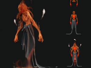 low poly 3d monster - red ghost Modèle 3D