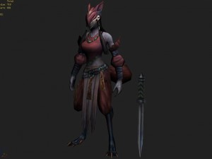 low poly 3d monster - lady of the fox 3D Модель