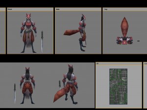 low poly 3d monster - lady of the fox 3D Модель