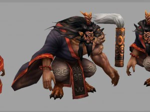 low poly 3d monster - tigers 3D Model