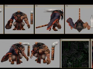 low poly 3d monster - tigers 3D Model