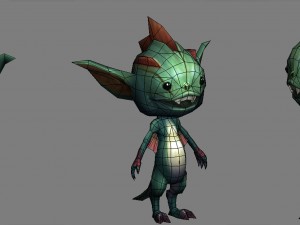 low poly 3d monster - flowerboy 01 Model 3D