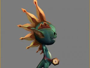 low poly 3d monster - flower fairy 02 3D Model