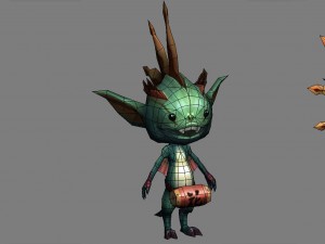 low poly 3d monster - flower fairy 02 Model 3D