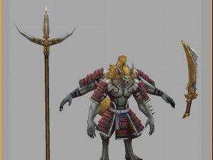 low poly 3d monster - yellow winds 3D Model
