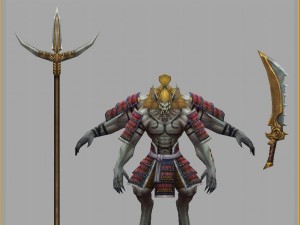 low poly 3d monster - yellow winds 3D Model