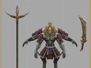 low poly 3d monster - yellow winds 3D Model