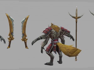 low poly 3d monster - yellow winds 3D Model