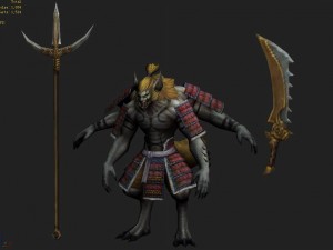 low poly 3d monster - yellow winds 3D Model