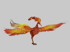 low poly 3d monster - red phoenix 3D Model