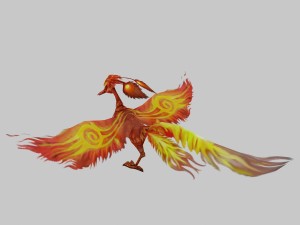 low poly 3d monster - red phoenix 3D Модель