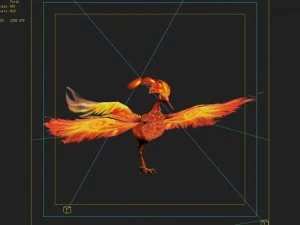 low poly 3d monster - red phoenix 3D Model