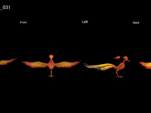 low poly 3d monster - red phoenix 3D Model