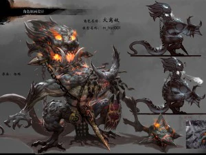 d&uuml;ş&uuml;k poli 3d canavar - ateşten gelen şeytan 3D Model