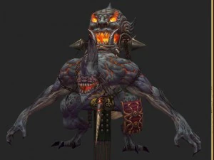 low poly 3d monster - demon from the fire 3D Model
