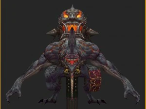 low poly 3d monster - demon from the fire 3D Model