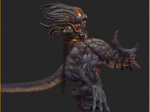 low poly 3d monster - demon from the fire 3D Модель