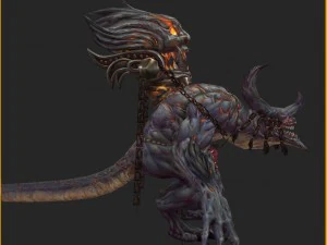 low poly 3d monster - demon from the fire 3D Model