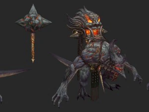 low poly 3d monster - demon from the fire 3D Model