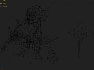 low poly 3d monster - demon from the fire 3D Модель