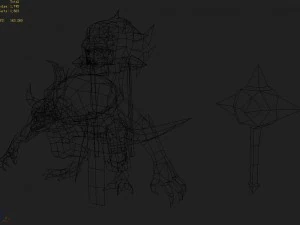 low poly 3d monster - demon from the fire 3D Model