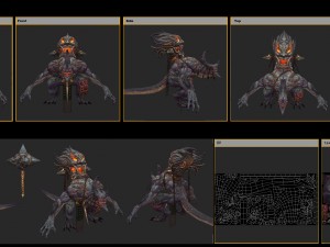 low poly 3d monster - demon from the fire 3D Модель