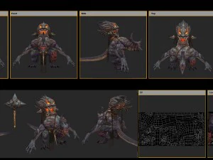 low poly 3d monster - demon from the fire 3D Model