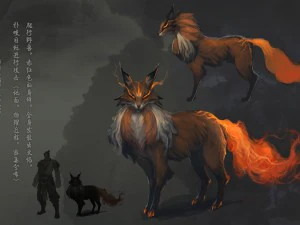 monstro 3d low poly - corvo flamejante Modelo 3D