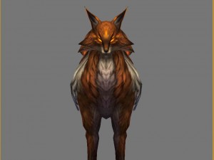 low poly 3d monster - flame raven Model 3D