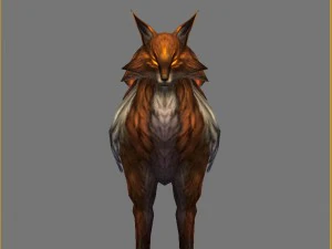 low poly 3d monster - flame raven 3D Model