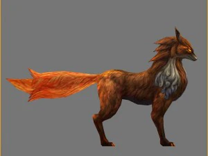 low poly 3d monster - flame raven 3D Model