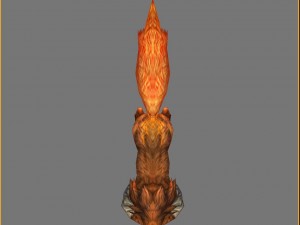 low poly 3d monster - flame raven Model 3D