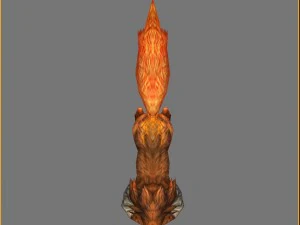 low poly 3d monster - flame raven 3D Model