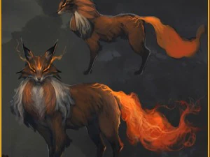 low poly 3d monster - flame raven 3D Model