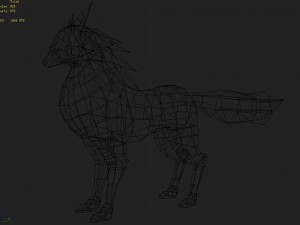 low poly 3d monster - flame raven Model 3D