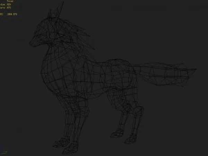 low poly 3d monster - flame raven 3D Model