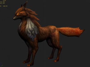 low poly 3d monster - flame raven Model 3D