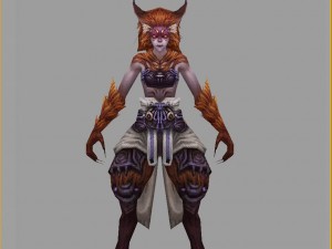 low poly 3d monster - flamed monster 3D Модель